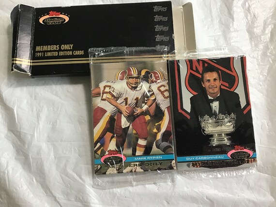 1991-topps Stadium Club - Members Only Limited Edition Football & Hockey  Cards - Two Cellophane-wrapped Stacks of Cards Included in Box - Etsy