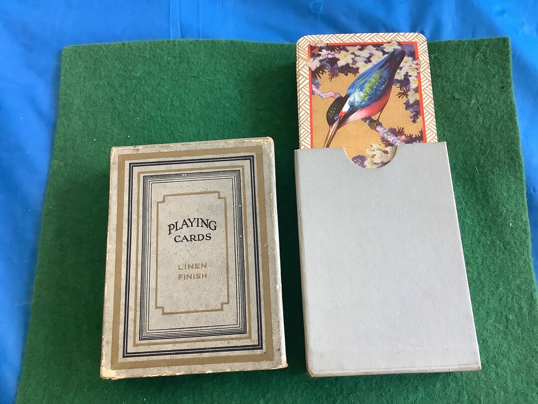 Deck of Linen Finish Playing Cards Backs Display a Beautiful Etsy