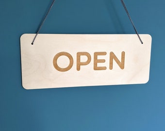 Customisable OPEN / CLOSED Door Sign / Custom Option / Wooden | Etsy UK