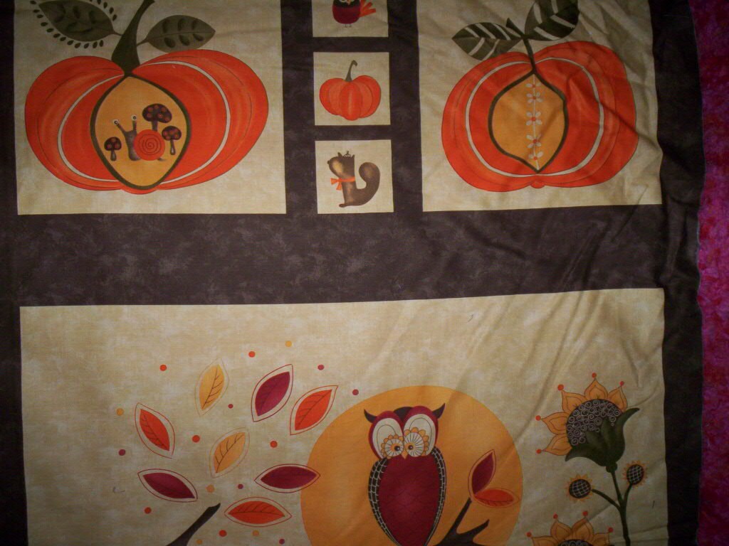 Hello Fall Sandy Gervais Moda Fabrics 1 Cotton Panel 24" X 44" Owl Tree ...