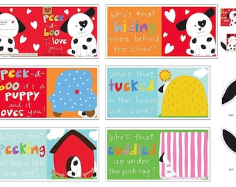 1 panel Puppy huggable & loveable Studio E clothbook to make cute animals.  cotton fabric Sandra Magsamen