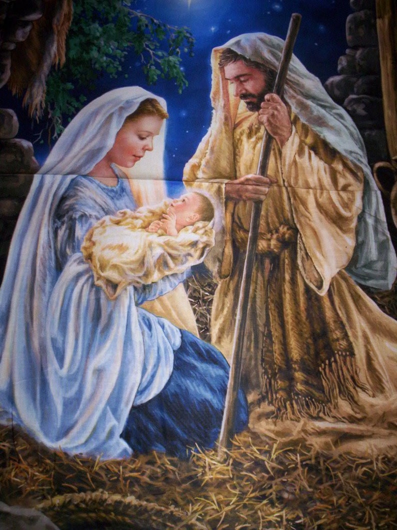 1 panel Nativity scene by Dona Gelsinger for Timeless Timeless  Etsy