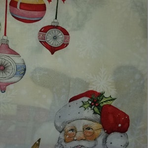 1 large cotton fabric panelJoy of Giving Susan Winget Wellington Prints Santa Ornaments Christmas