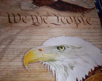 1 panel We The People Lynnea Washburn for Robert Kaufman Digital cotton fabric Patriotic eagle