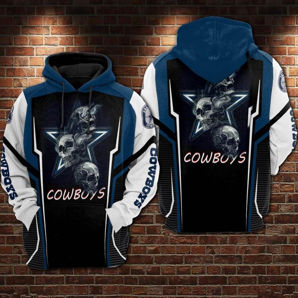 Dallas Football Three Skull 3d Hoodie Cowboys Football Fan Gift Etsy Canada