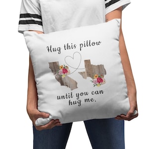 Military Deployment Pillow, Hug this Pillow, Long Distance Relationship Gift, Miss You Gift for Best Friend, Long Distance Valentine