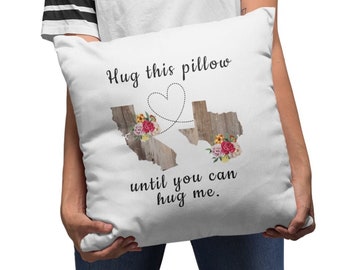 Military Deployment Pillow, Hug this Pillow, Long Distance Relationship Gift, Miss You Gift for Best Friend, Long Distance Valentine