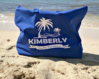 Personalized Beach Tote | Cruise Bag | Family Vacation Tote Bag | Family Reunion Gifts | Cotton Tote Bag | Bridesmaid Gifts | Gym Bag