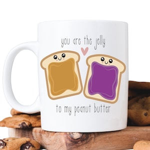 Gift for Her, Peanut Butter and Jelly, Valentine Pairs Mug, PB&J, Gift for Friend on Valentine&#39;s Day, Galentine&#39;s Day Mug