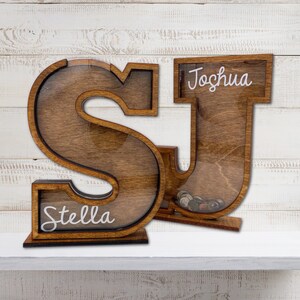 Regalo de banco de letras de madera personalizado hecho a mano para niños, ideal para babyshowers de Navidad y cumpleaños! Cartel inicial de madera de la habitación de niñas o niños