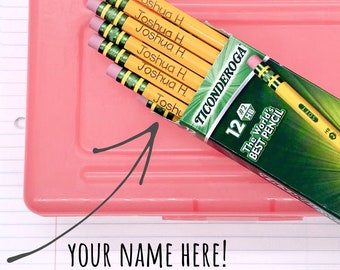 Custom Personalized Pencils for Back to School Supplies on First Day of School | Put Your Child's Name on Their Pencils! | Teacher Gift