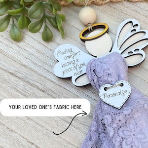 Stof Angel Remembrance Ornament gemaakt van kleding, Condoleance Gift, Memory Ornament ter nagedachtenis aan een geliefde, Rouwcadeau voor Kerstmis