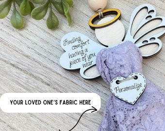 Fabric Angel Remembrance Ornament Made from Clothes, Condolence Gift, Memory Ornament in Memory of Loved One, Bereavement Gift for Christmas