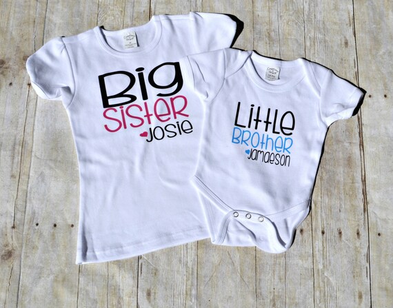 sibling shirt sets new baby t-shirt sister tshirt little | Etsy