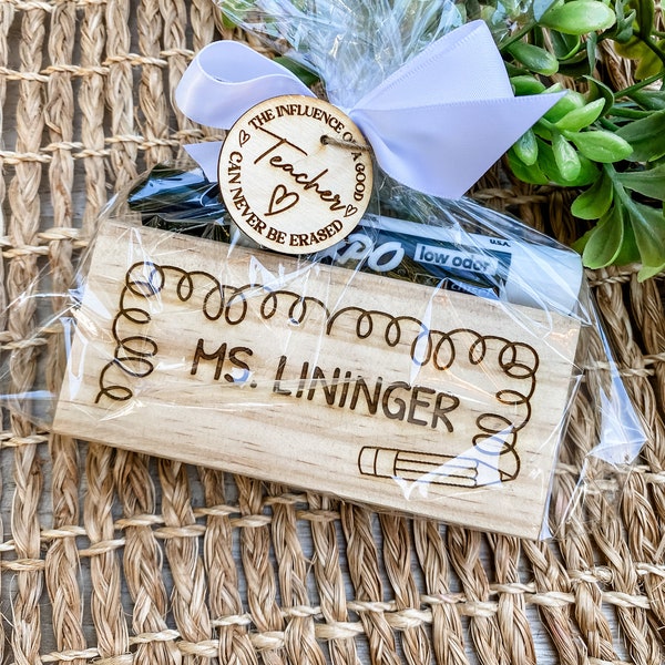 Teacher Gift Set, Personalized Whiteboard Eraser & Expo Marker, Thank You Gift, Chalkboard Eraser, Teacher Appreciation End of Year Gift