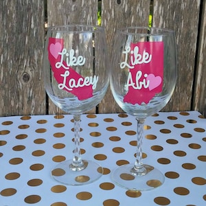 Set of Two Best Friend Wine Glasses For Long Distance BFF, Great for Deployment and New Home Gift