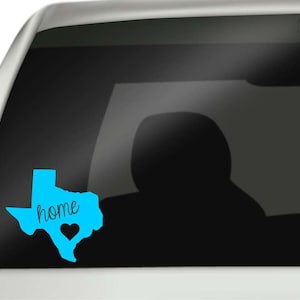 Texas Shaped Car Decal, Home State Car Decal, Texas Laptop Sticker, Tumbler Decal Texas | ALL STATES AVAILABLE