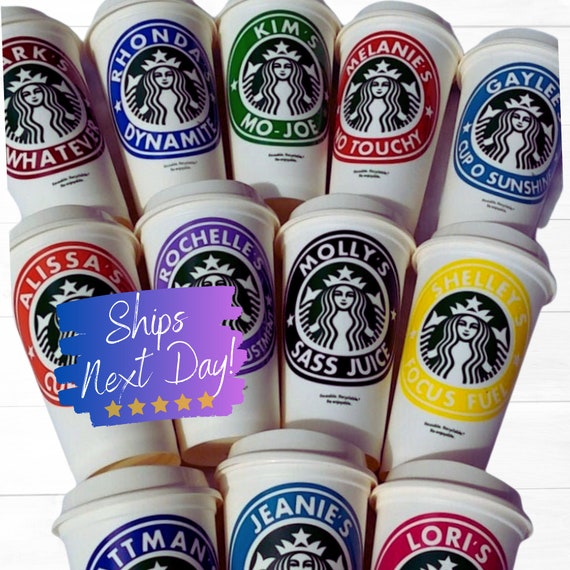 16 oz. Starbucks Logo Paper Hot Cups, White/Green Disposable