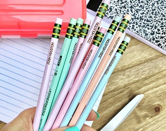 Pastel Personalized Laser Engraved Ticonderoga Pencils for Teachers | Customizable with Child's Name | Personalized Back to School Supplies