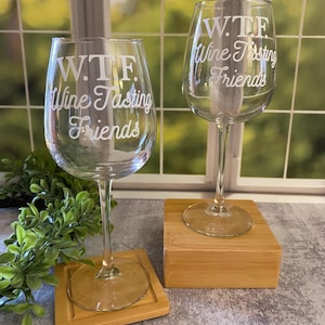 Wine Tasting Friends Wine Glasses, Wine Tasting Girls Trip 2025, Wine Tasting Kit, Wine Themed Bachelorette Party Favors, WTF Birthday
