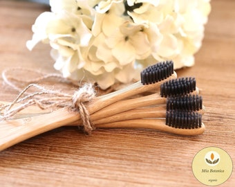 Organic Bamboo, Charcoal Infused, BPA-Free TOOTHBRUSH, Stronger than plastic toothbrushes! Eco-friendly, No Plastic, 100% Biodegradable!