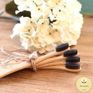 Organic Bamboo, Charcoal Infused, BPA-Free TOOTHBRUSH, Stronger than plastic toothbrushes! Eco-friendly, No Plastic, 100% Biodegradable!
