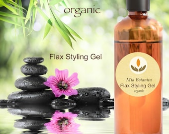 Organic Flax Styling Gel, Stiff Hold, curl definition, so many uses + massive nutrients for growth! Vegan, Mia Botanica