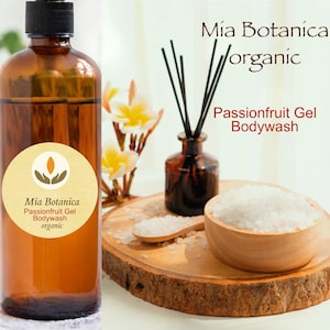 Passionfruit Gel Body Wash- Uplifting scent, Get clean the safest way possible. Fantastic lather, pH balanced, so, won&#39;t strip natural oils.