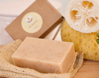 Shea & Oatmeal Bar Soap, Soothes and hydrates sensitive and problem skin ie. Eczema, Psoriasis, Zits, Organic, Unscented - Gentle