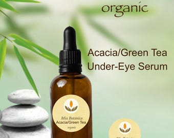 Acacia Green Tea Under-Eye Serum, natural caffeine to get the retained fluid moving! For smooth, hydrated under eye skin, Herbal Extracts