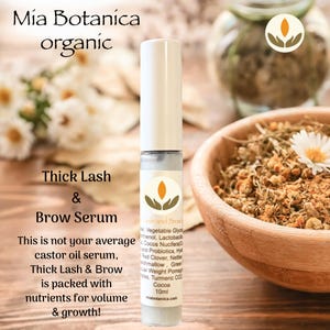 Organic Lash and Brow Thickening Serum, Herbal Complex (10ml)