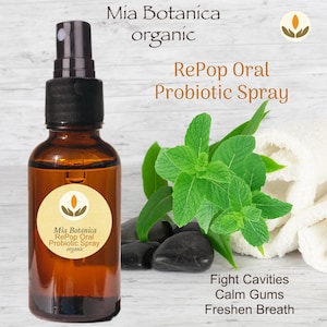 RePop Oral Probiotic Spray, rebalance an acidic pH, fight cavity causing bacteria, bad breath, enhance gum strength w. Oral care superstars!