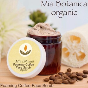 Organic Foaming Coffee Face Scrub, Vegan Cruelty-Free, Mia Botanica
