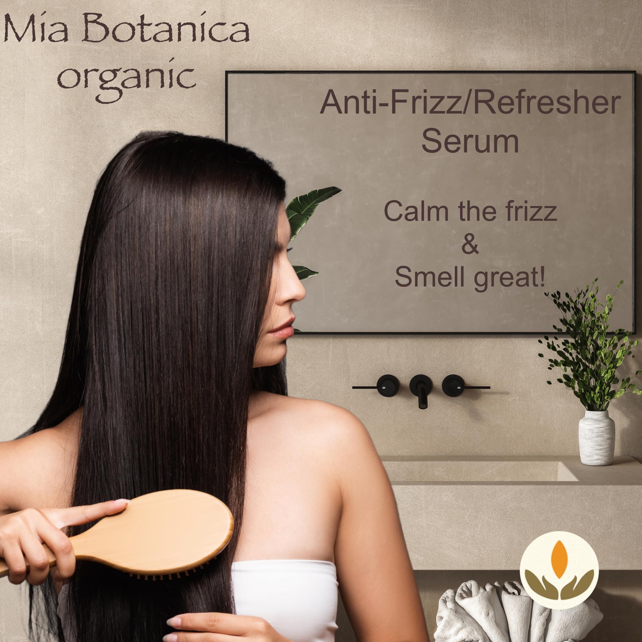 Organic Anti-frizz Hair Serum, Defrizz and Refresh! Vegan, Cruelty-free ...