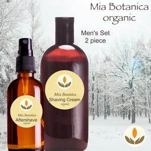 Organic Men&#39;s Shaving Cream & Aftershave Set - Mia Botanica