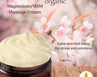 Magnesium/MSM Massage Cream - restful sleep, tired muscles, ultra moisturizing, No Harmfuls!