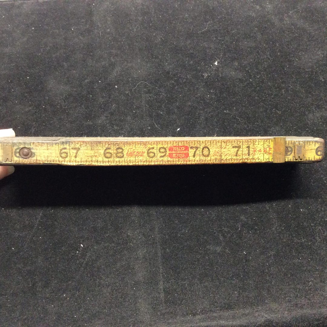 Lufkin Rigid 72 Inch Ruler Vintage 72” Lufkin Wood Brass Folding Rule X46F Red End Extension Ruler ...