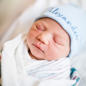 Embroidered baby hat, embroidered hospital hat, monogrammed hospital hat, monogrammed baby hat, personalized baby hat, personalized gift