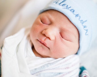 Embroidered baby hat, embroidered hospital hat, monogrammed hospital hat, monogrammed baby hat, personalized baby hat, personalized gift