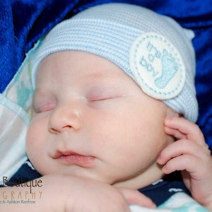 Boy hospital hat, newborn boy hat, newborn hospital cap, It's a boy hat, baby boy beenie,  infant boy hat, newborn boy outfit, newborn hat