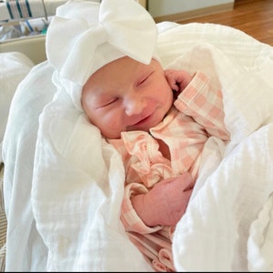 USA gemaakt, Baby meisje hoed, KIES HOED, pasgeboren hoed, baby meisje hoed, baby ziekenhuis hoed, pasgeboren hoed, pasgeboren ziekenhuis hoed, ziekenhuis boog hoed