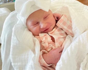 Prodotto negli Stati Uniti, cappello da bambina, SCEGLI CAPPELLO, cappello neonato, cappello da bambina, cappello da ospedale per bambini, cappello neonato, cappello da ospedale neonato, cappello a fiocco da ospedale