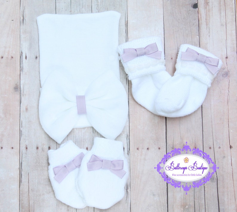 Newborn Hat Set Newborn Hat Socks Mittens Girl Hospital Hat Etsy