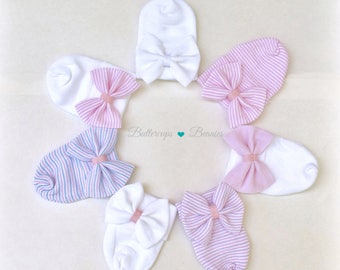 Newborn Hospital Hat: Fitted Baby Beanie with Bow