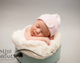 Little sister hospital hat, newborn hospital hat, girl hospital hat, newborn hospital hat, baby girl hospital hat, newborn hat, pink hat