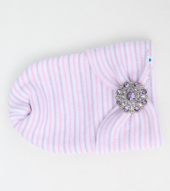Baby girl outfit, newborn clothes, pink purple baby hat,  baby girl hospital hat, baby girl hat, baby girl beanie, girls hospital hat,