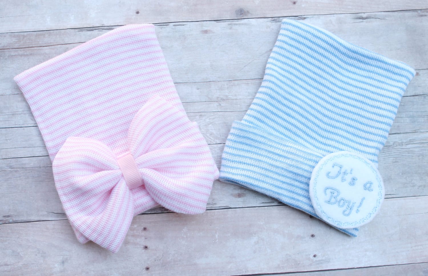 TWIN hospital hats, twin baby hats, twin boy girl hats, gender reveal…
