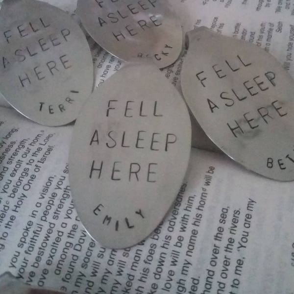 Fell Asleep Here Flattened Spoon Bookmarks