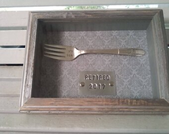 Retirement Shadow Box "Stick a fork in me, I'm done!"