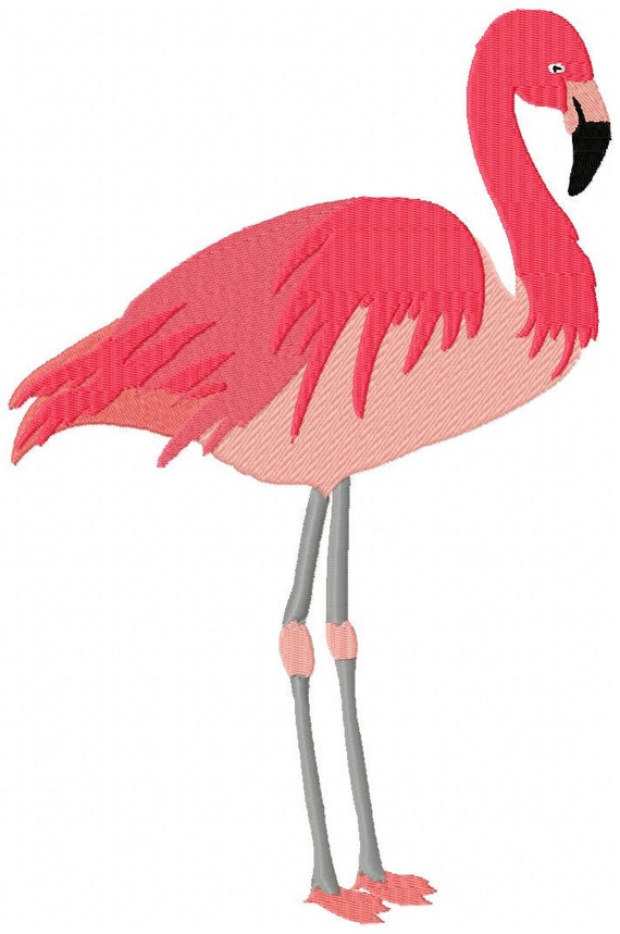 EMBROIDERY PINK FLAMINGO Design Machine Embroidery Design Etsy